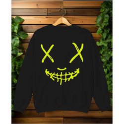 grunge face sweatshirt, smile pullover dead face, cool
