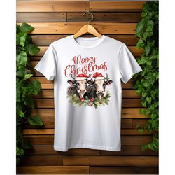 funny christmas cow gift shirt, farm xmas t-shirt,