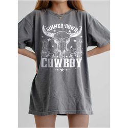 simmer down cowboy tee, cowboy graphic tee, vintage