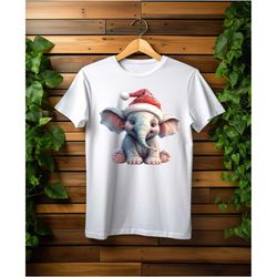 christmas elephant tee, cute baby elephant shirt, chritmas