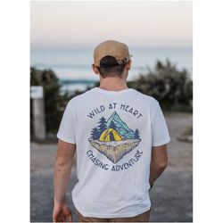 wild at heart, chasing adventure t-shirt, camping tee,