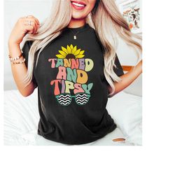 tanned and tipsy shirt, beach shirt, summer shirt, summer vacation shirt, vacation outfit, beach boys tee, summer women