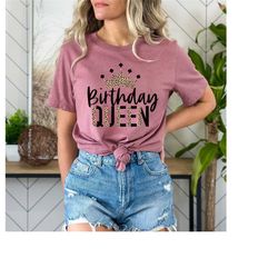leopard birthday queen shirt,birthday party girl shirt,birthday squad shirt,youth birthday girl shirt,birthday shirt, bi