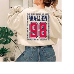 braves 98 sweatshirt, wallen sweatshirt, wallen 98 braves sweatshirt, wallen country music sweater, morgan wallen sweats
