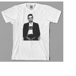 johnny cash mugshot t-shirt, jail, prison, music, man in black, graphic tee, country music gift for him gift for her cot
