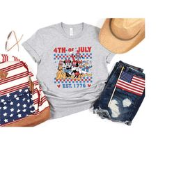 disney 4th of july shirt, disney characters shirt, patriotic shirt, fourth of july disney shirt, happy 4th of july shirt