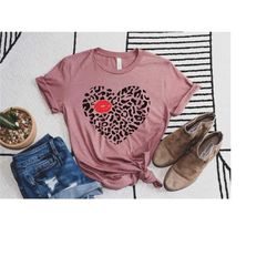 leopard heart shirt,valentine's day shirt,valentines day shirts for woman,heart shirt,cute valentine shirt,valentines da