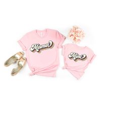 retro mama shirt, retro mini shirt, mama mini shirt,mommy mini matching shirt,mom and mini shirt,mothers day gift,pregna