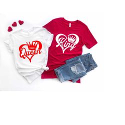 king and queen shirt, couple shirts, king of spades and queen of hearts shirt, couple outfit, his and hers