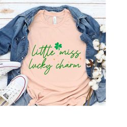 little miss lucky charm shirt,st patrick's day lucky shirt,st patrick's day gift for her,st patrick's day girls shirt ,l