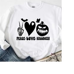 cool peace love halloween shirt,best peace love halloween sweatshirt,funny halloween shirt, happy halloween shirt, hallo