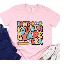 in my fourth grade era shirt, 4th grader girl kid outfit, first day of 4th grade outfit, back to school shirt, floral sc