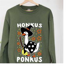 funny goose sweatshirt ,gift for halloween, witch goose shirt, honkus ponkus hoodie, halloween witch sweater, silly goos