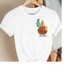 thankful sweatshirt, thanksgiving day shirt, fall shirt, autumn shirt, peace sign turkey shirt, turkey sweatshirt, cute