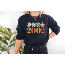 21st birthday party, 2002 birthday shirt, personalized 2002 shirt, 21st birthday shirt, 2002 with flower shirt, born in