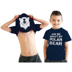 polar bear shirt, youth bear flip shirt, kids