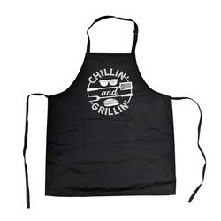 funny barbecue apron, chillin and grillin, meat bbq