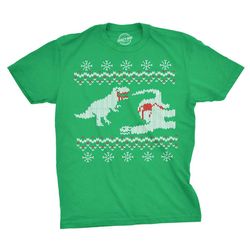 dinosaur shirt, ugly christmas shirt, worst xmas tee,