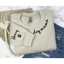 personalized dog mom sweatshirt, custom dog mom sweatshirt