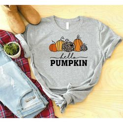hello pumpkin shirt, thanksgiving shirt, turkey shirt, autumn