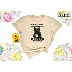 i don't like morning people shirt, funny cat