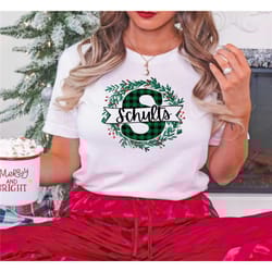 monogrammed family christmas shirt, personalized christmas family t-shirt,