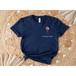 custom august birth flower shirt, poppy dtf transfer,