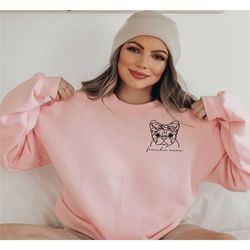 frenchie mama pocket sweatshirt, french bulldog mama shirt,