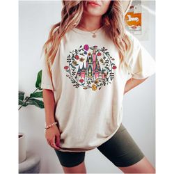 disney world shirt for groups,floral disney magical castle