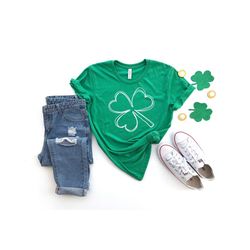 shamrock clover shirt, minimalist shamrock shirt, irish shirt