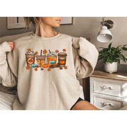 fall coffee sweater,cute fall sweatshirt,coffee lover shirt,thanksgiving pumpkin
