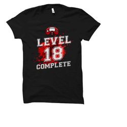 level 18 shirt. 18th birthday shirt. 18 birthday gift. birthday gamer. eighteen birthday shirt. funny birthday shirt. te
