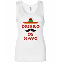 drinko de mayo tank top cinco de mayo tank sombrero and mustache tank girls drinking tank top mexican holiday tank may 5
