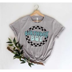 checkerboard birthday boy shirt, birthday boy onesie, the