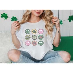 smiley clovers st patrick's day t shirt, happy