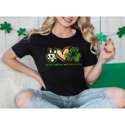 peace love st pattys day sweatshirt, peace love