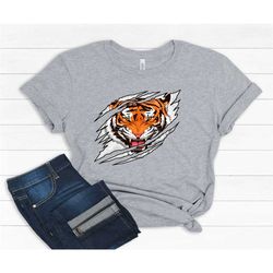 tiger shirt, school spirit team, tiger claw marks,