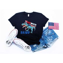 red white rawr shirt, family 4th of july