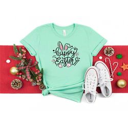 happy easter shirt, easter shirt womens, bunny ear