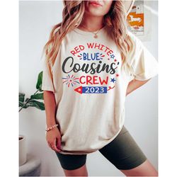 red white blue cousins crew shirt, 4th of