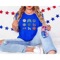 retro 4th of july elements shirt, american independence,
