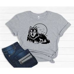 wolf shirt, howling wolf, wolf lover gift, wild