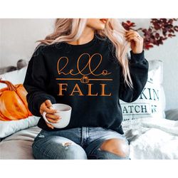 hello fall shirt, fall shirt, thanksgiving shirt, thankful
