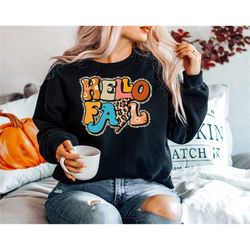 hello fall leopard shirt, cute fall shirt, fall