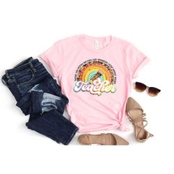 teacher rainbow shirt, teach love inspire, inspirational teacher