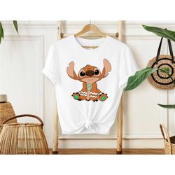 stitch christmas shirt, gingerbread stitch shirt, ohana christmas
