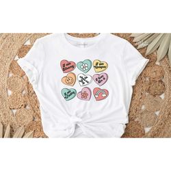 positive affirmations shirt, candy heart tshirt, valentines day