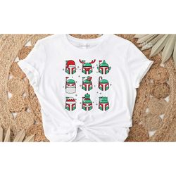 boba fett santa hat cartoon christmas unisex t-shirt,