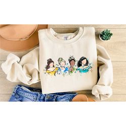disney princess sweatshirt, disney watercolor hoodie, watercolor princess