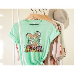 mickey & friends christmas shirt, disney gingerbread castle